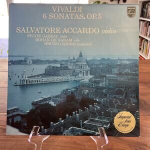 Vivaldi 6 Sonatas, Op.5 Salvatore Accardo Vinyl LP 1977 Philips 9500 396